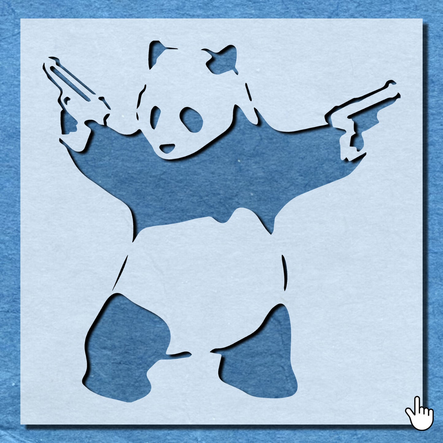 STENCIL BANKSY PANDA WITH GUN MYLAR  PAINTING WALL ART  CRAFTS  AIRBRUSH