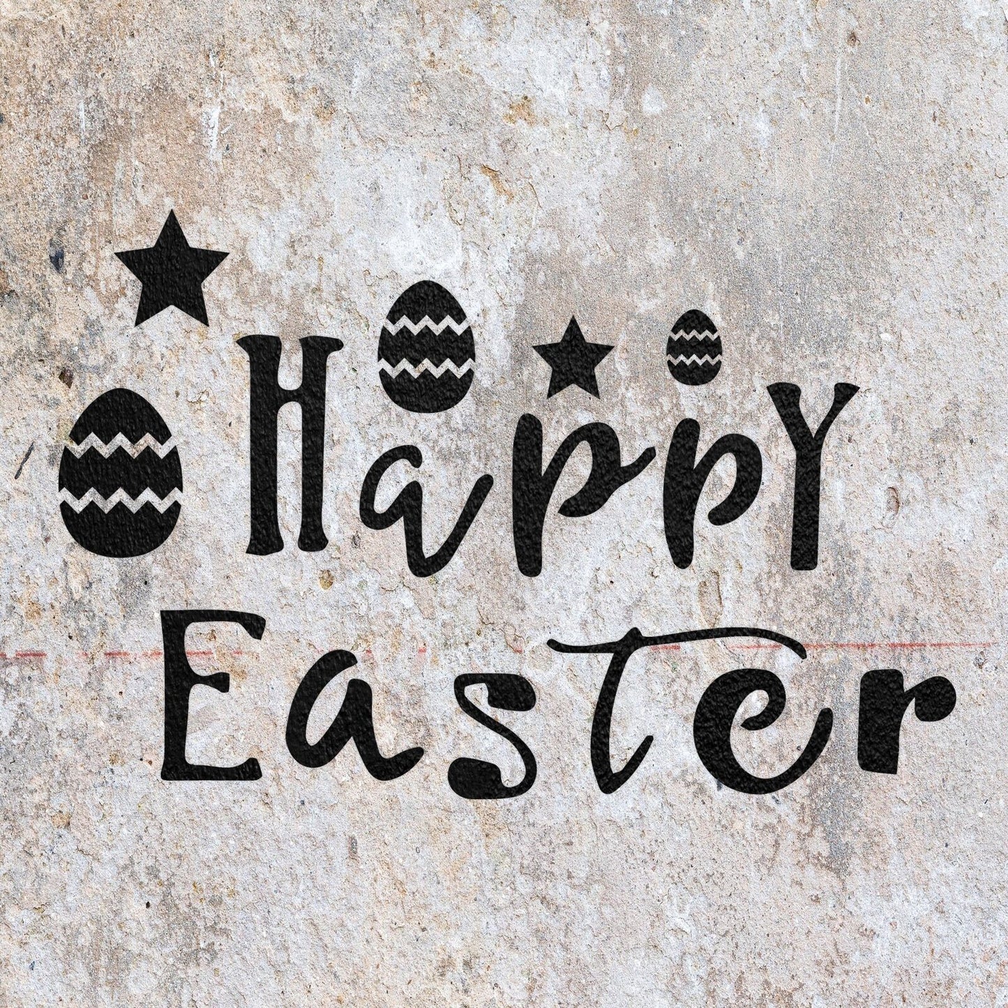 STENCIL HAPPY EASTER EGG STAR QUOTE MYLAR  PAINTING WALL ART CRAFTS   AIRBRUSH