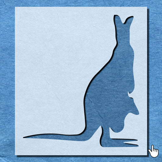 STENCIL KANGAROO AUSTRALIAN ANIMAL MYLAR  PAINTING WALL ART CRAFTS  5  AIRBRUSH