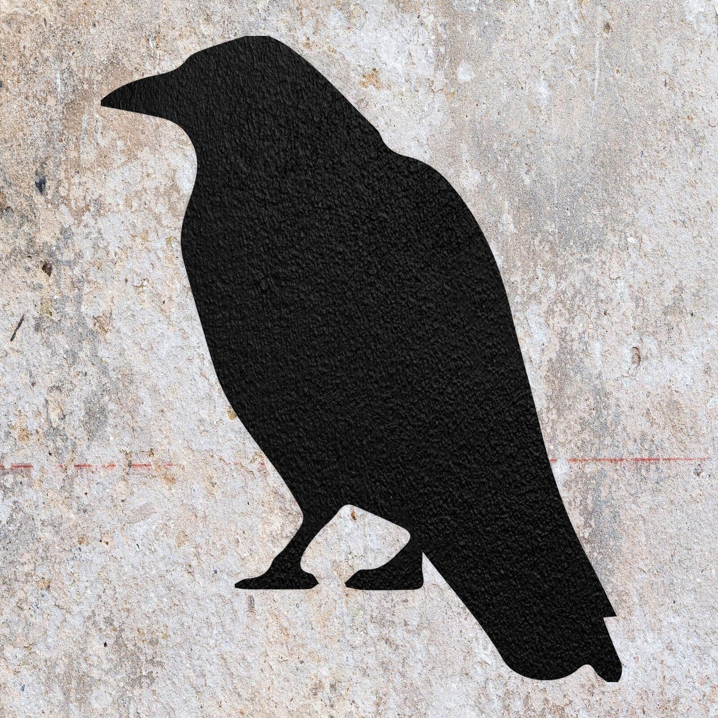 STENCIL CROW BIRD SITTING ANIMAL MYLAR PAINTING WALL ART CRAFTS AIRBRUSH