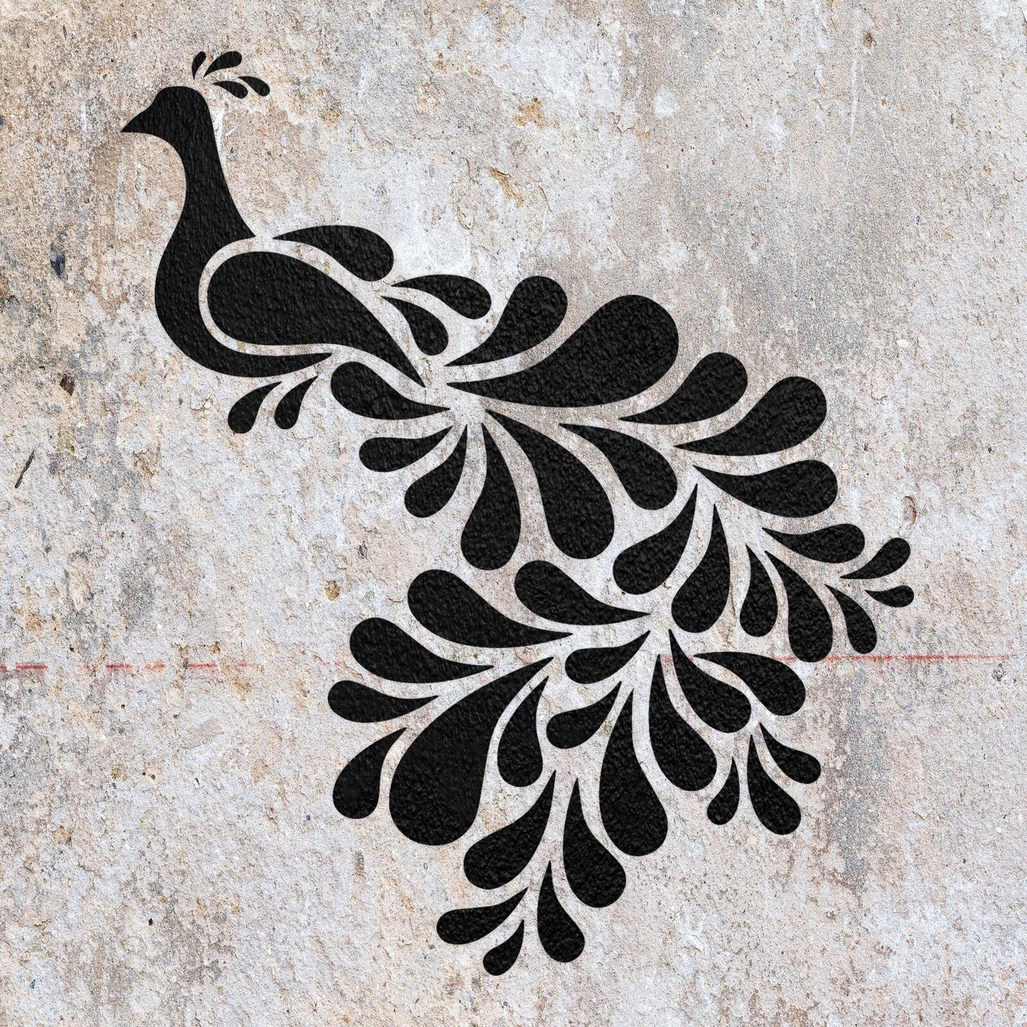 STENCIL PEACOCK BIRD MYLAR  PAINTING WALL ART  CRAFTS  AIRBRUSH