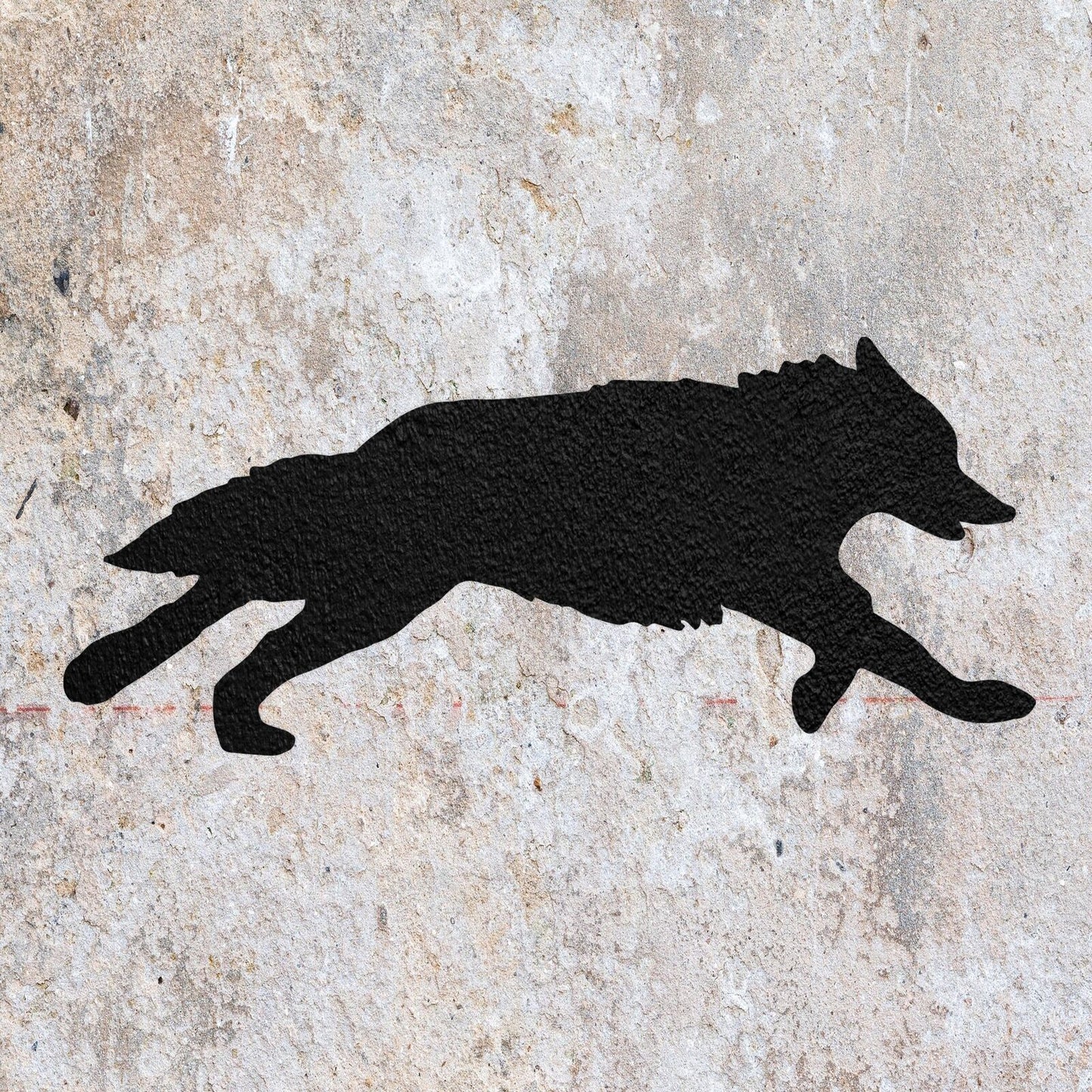 STENCIL WOLF RUNNING  PAINTING WALL ART  MYLAR CRAFTS  AIRBRUSH