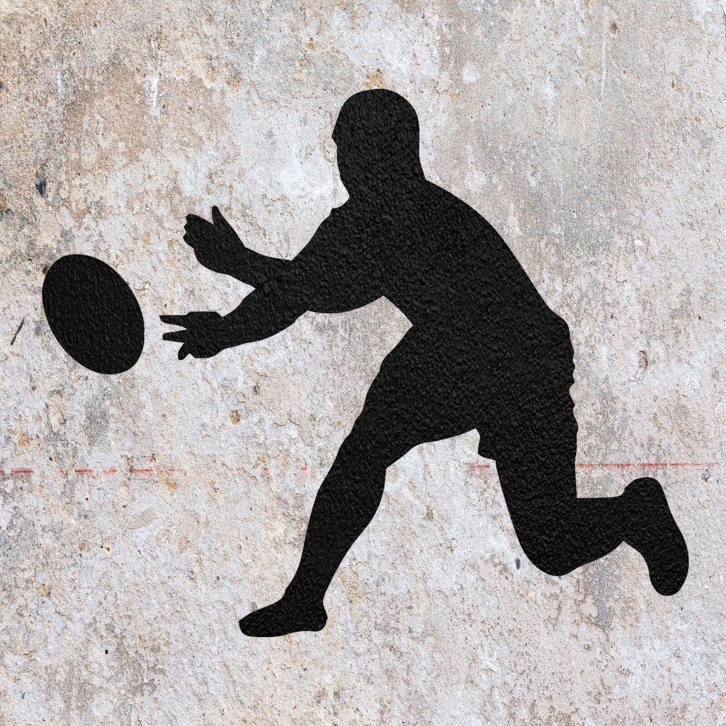 STENCIL RUGBY PLAYER PASSING SPORTS MYLAR  PAINTING WALL ART CRAFTS   AIRBRUSH