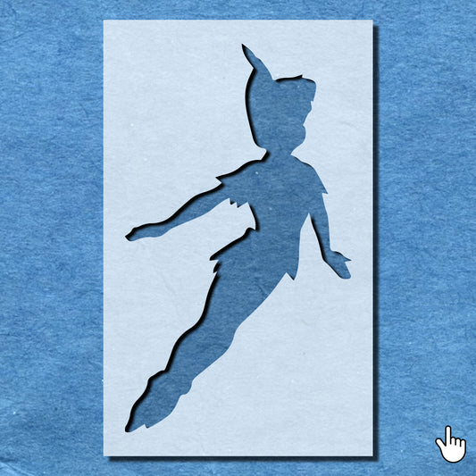 STENCIL PETER PAN FLYING CHARACTOR MYLAR PAINTING WALL ART CRAFTS  AIRBRUSH