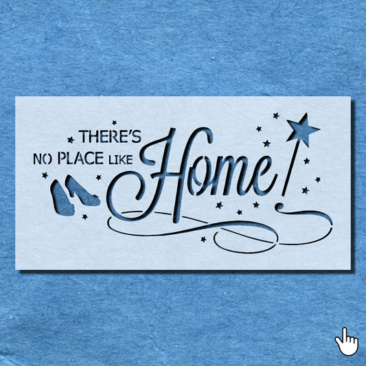 STENCIL THERE'S NO PLACE LIKE HOME VINTAGE SHABBY CHIC WALL ART CRAFT AIRBRUSH