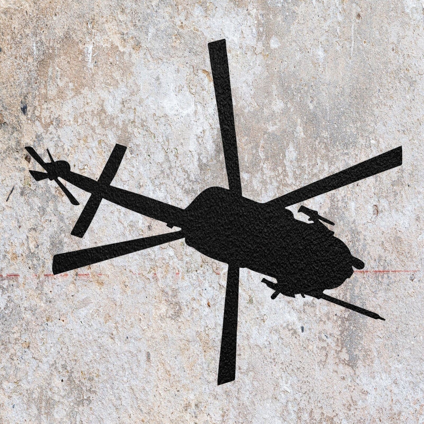 STENCIL HELICOPTER MYLAR  PAINTING WALL ART  CRAFTS  AIRBRUSH