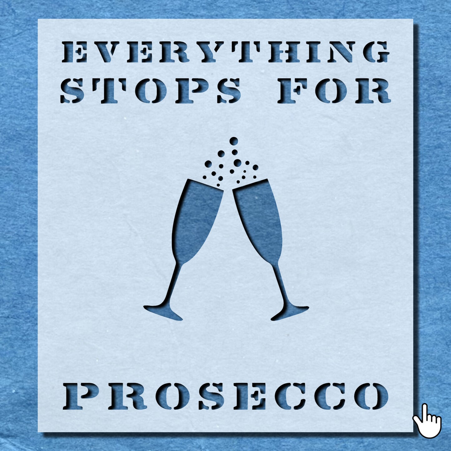 STENCIL EVERYTHING STOPS PROSECCO VINTAGE SHABBY CHIC PAINT WALL ART CRAFT AIRBR