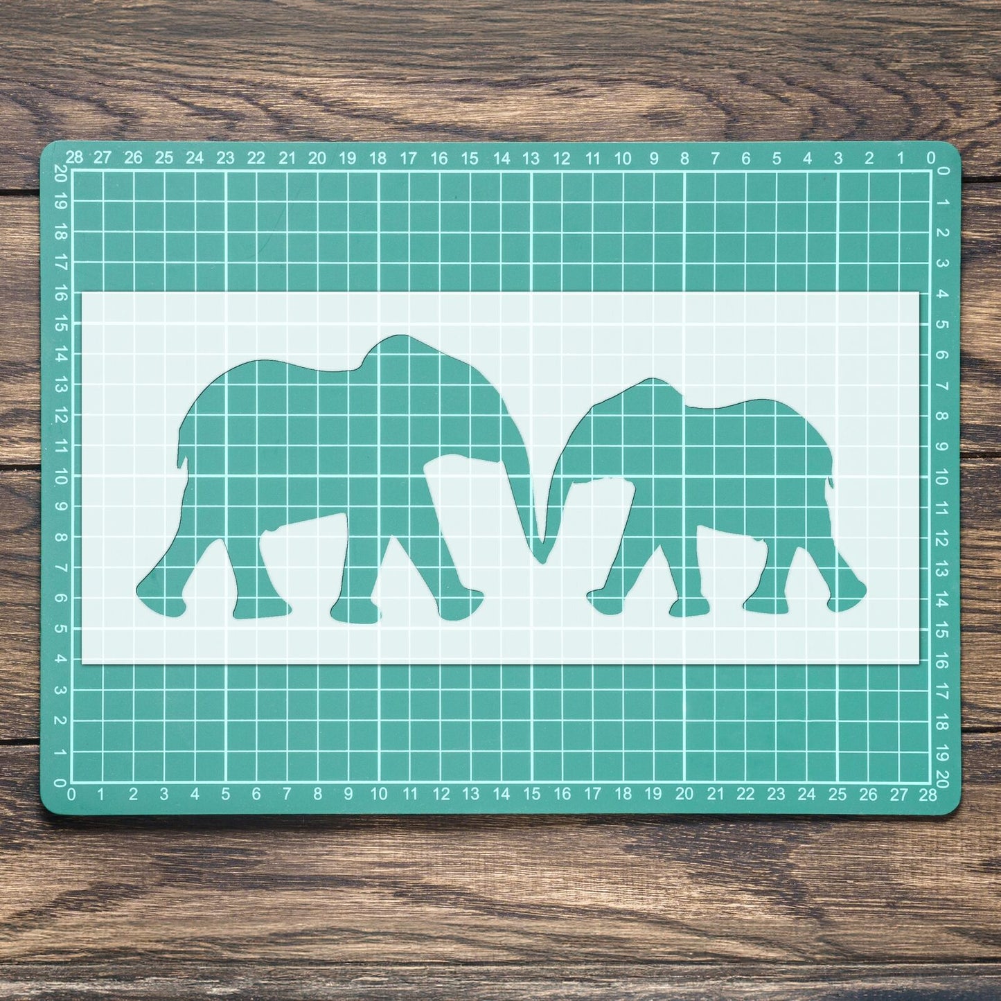 STENCIL ELEPHANT CUTE LOVE ANIMAL MYLAR  PAINTING WALL ART CRAFTS  2  AIRBRUSH