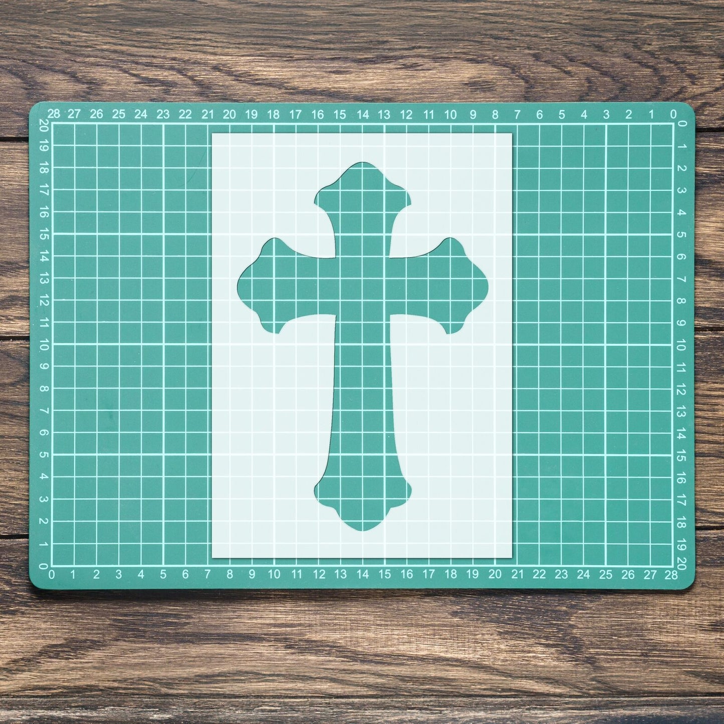 STENCIL CROSS CRUCIFIX CHRIST HOLLY JESUS WALL ART 2 MYLAR CRAFT AIRBRUSH