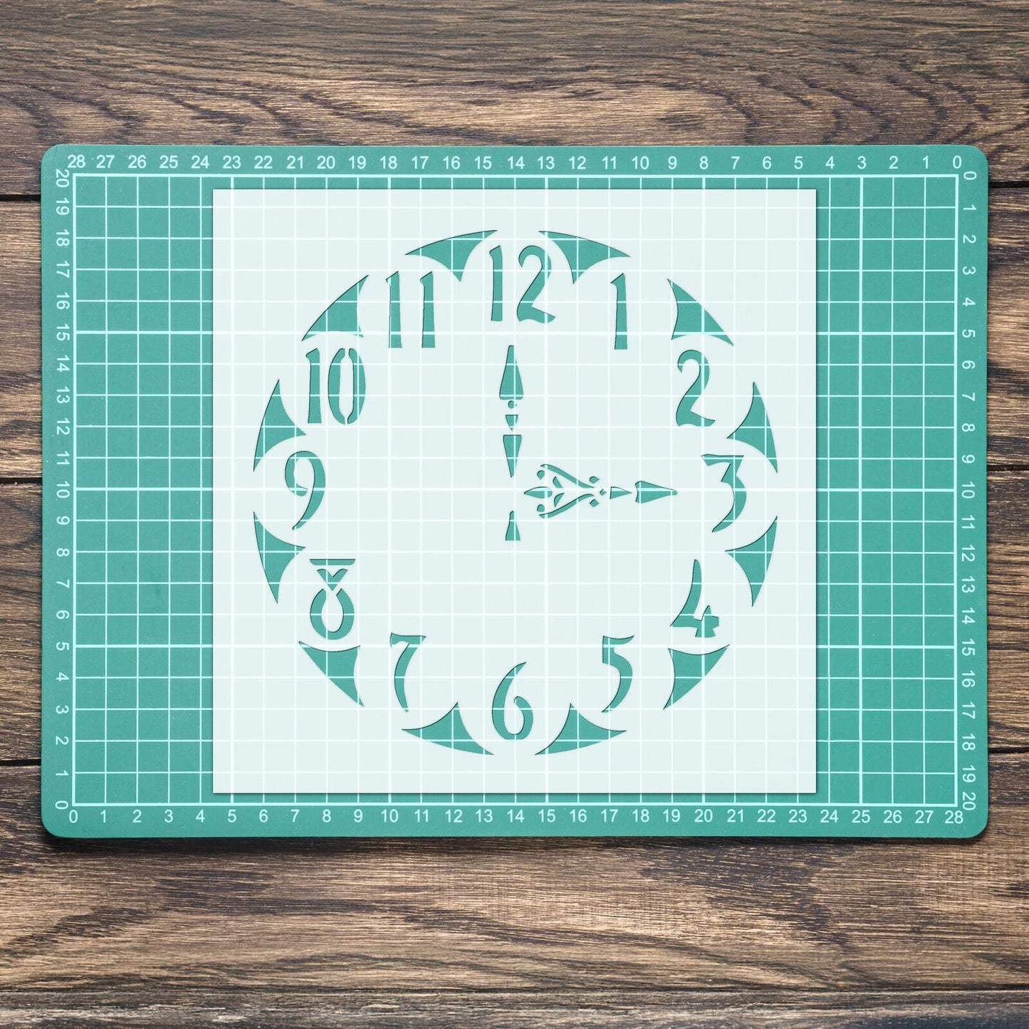 STENCIL ANTIQUE CLOCK VINTAGE SHABBY CHIC MYLAR WALL ART CRAFT AIRBRUSH