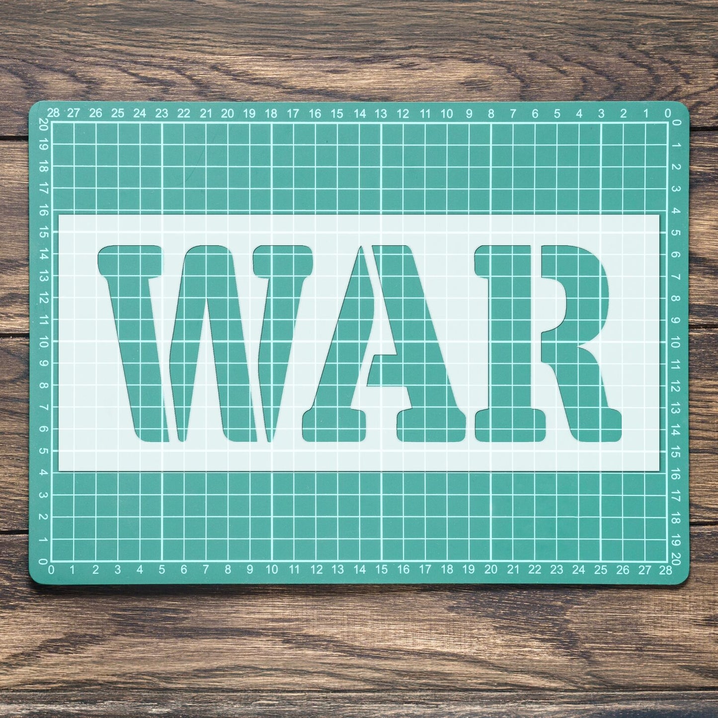 STENCIL WAR WORD MYLAR  PAINTING WALL ART  CRAFTS  AIRBRUSH