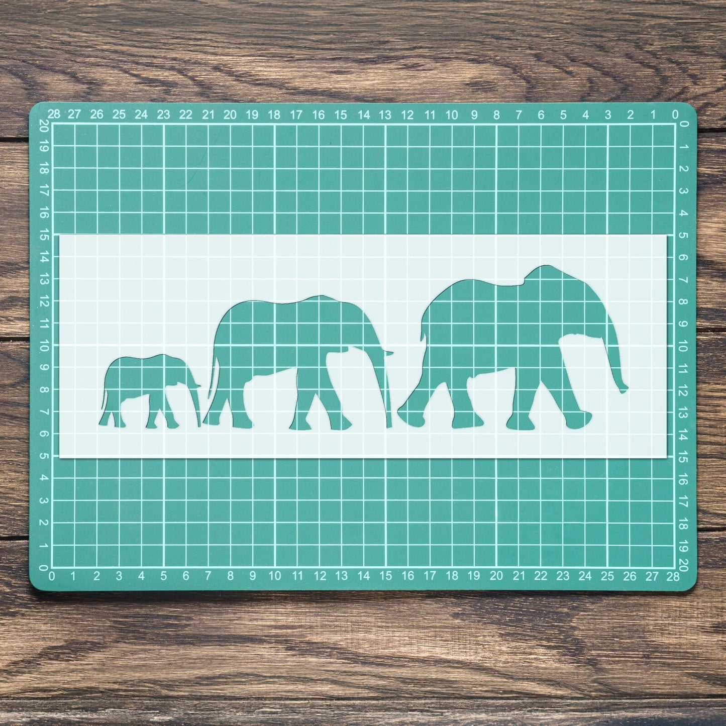 STENCIL ELEPHANT FAMILY GROUP ANIMAL MYLAR PAINTING WALL ART CRAFTS 1 AIRBRUSH