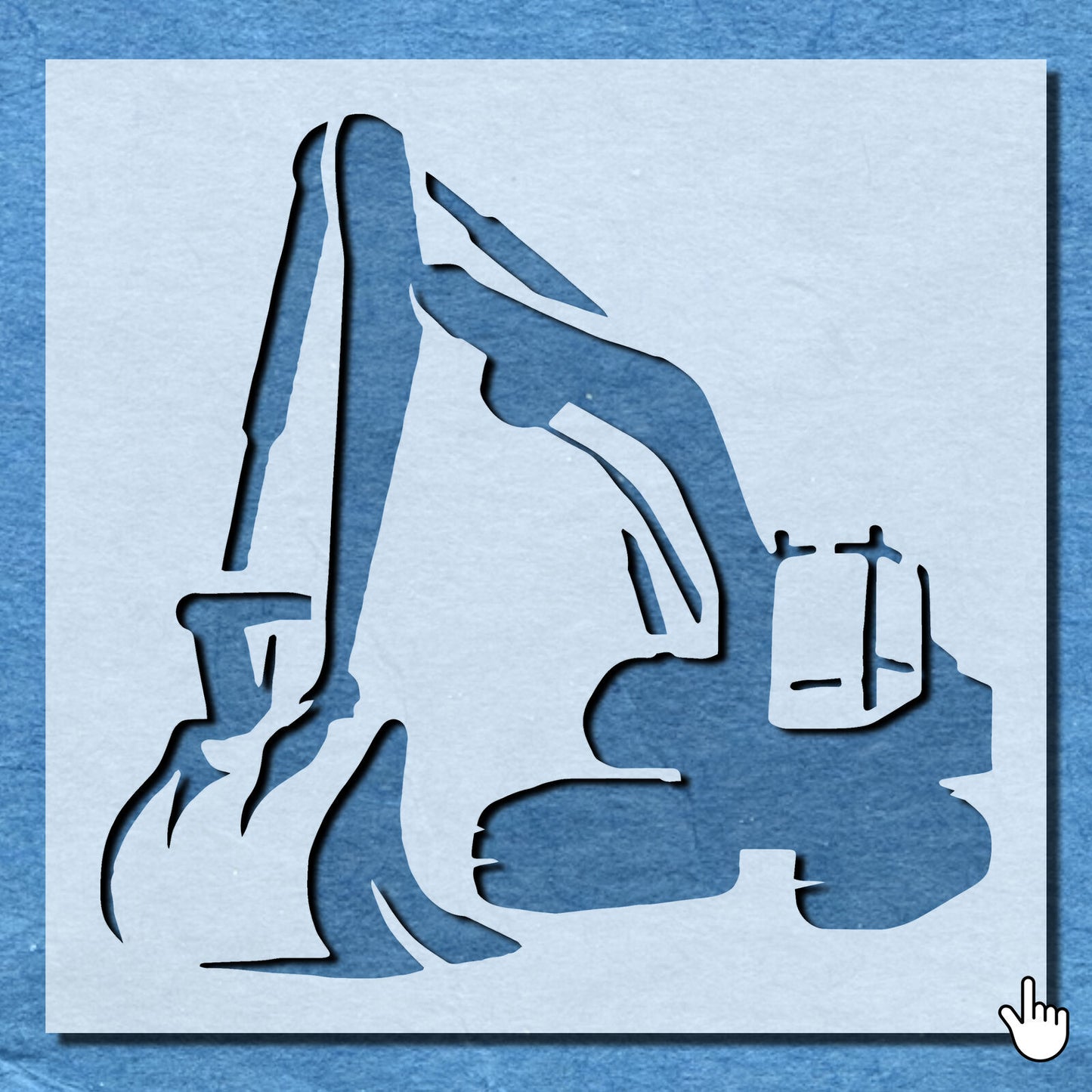 STENCIL EXCAVATOR DIGGER MYLAR  PAINTING WALL ART  CRAFTS  AIRBRUSH