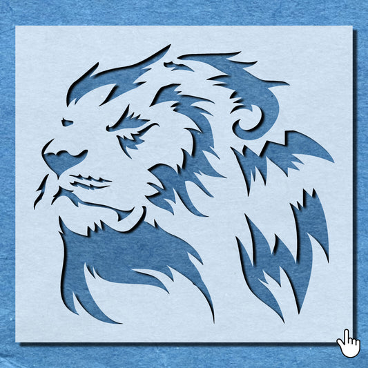 STENCIL LION ANIMAL MYLAR  PAINTING WALL ART  2 CRAFTS  AIRBRUSH