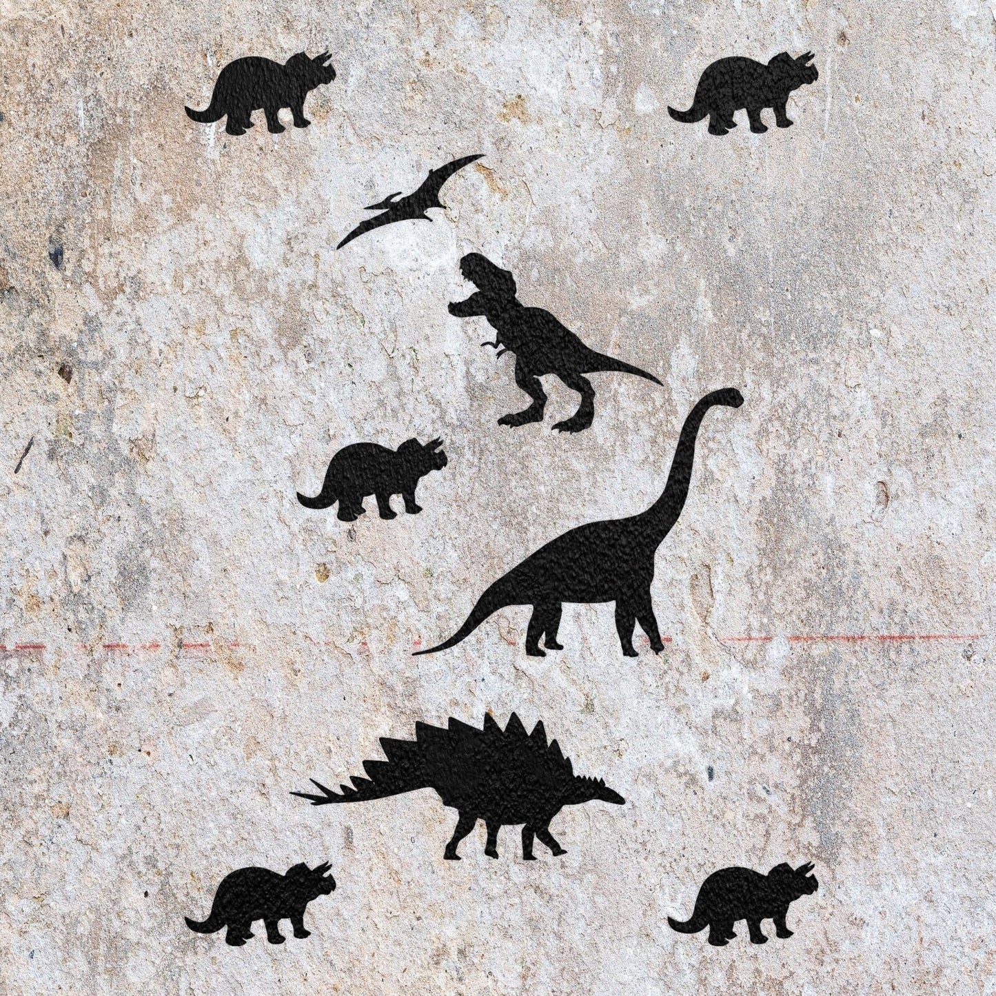 STENCIL DINOSAUR KIDS WALL REPEAT PATTERN MYLAR DECORATING ART CRAFT AIRBRUSH