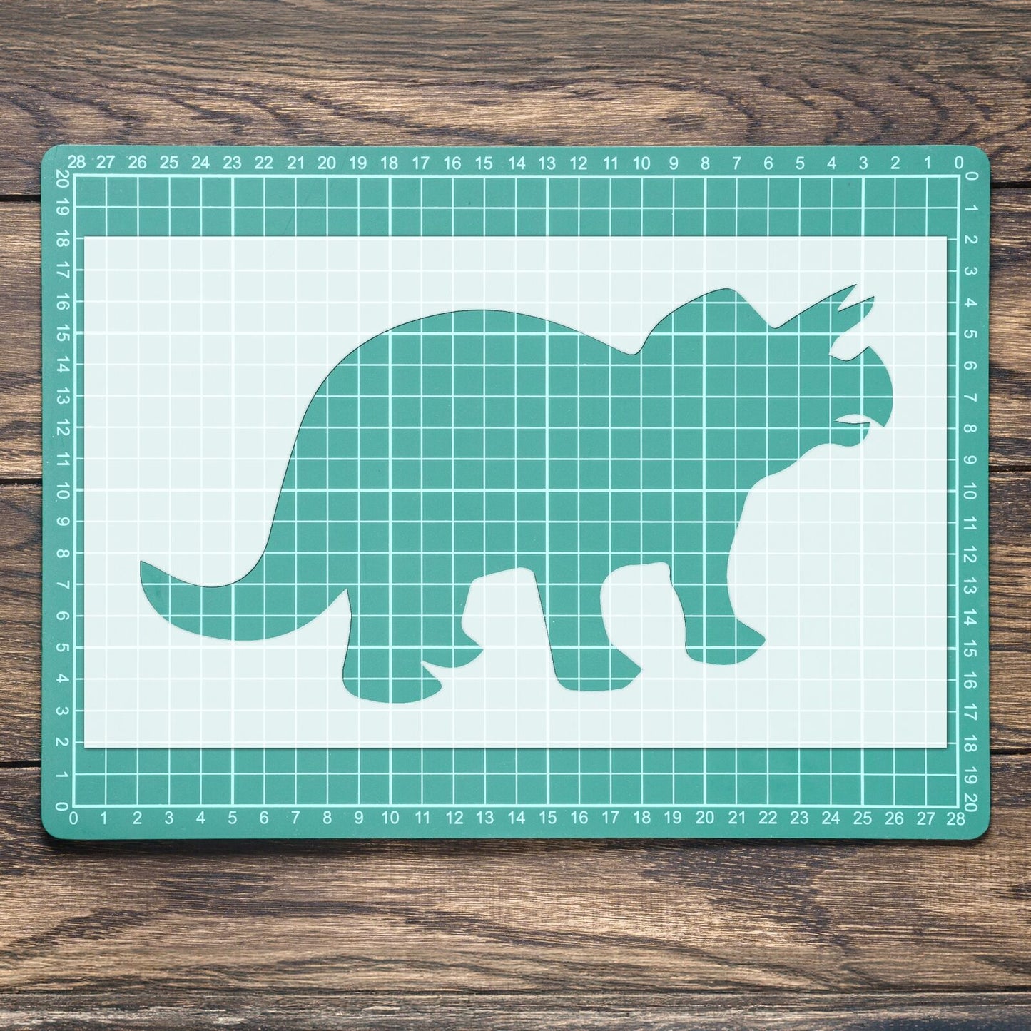 STENCIL TRICERATOPS DINOSAUR SHAPE MYLAR PAINTING WALL ART  CRAFTS AIRBRUSH