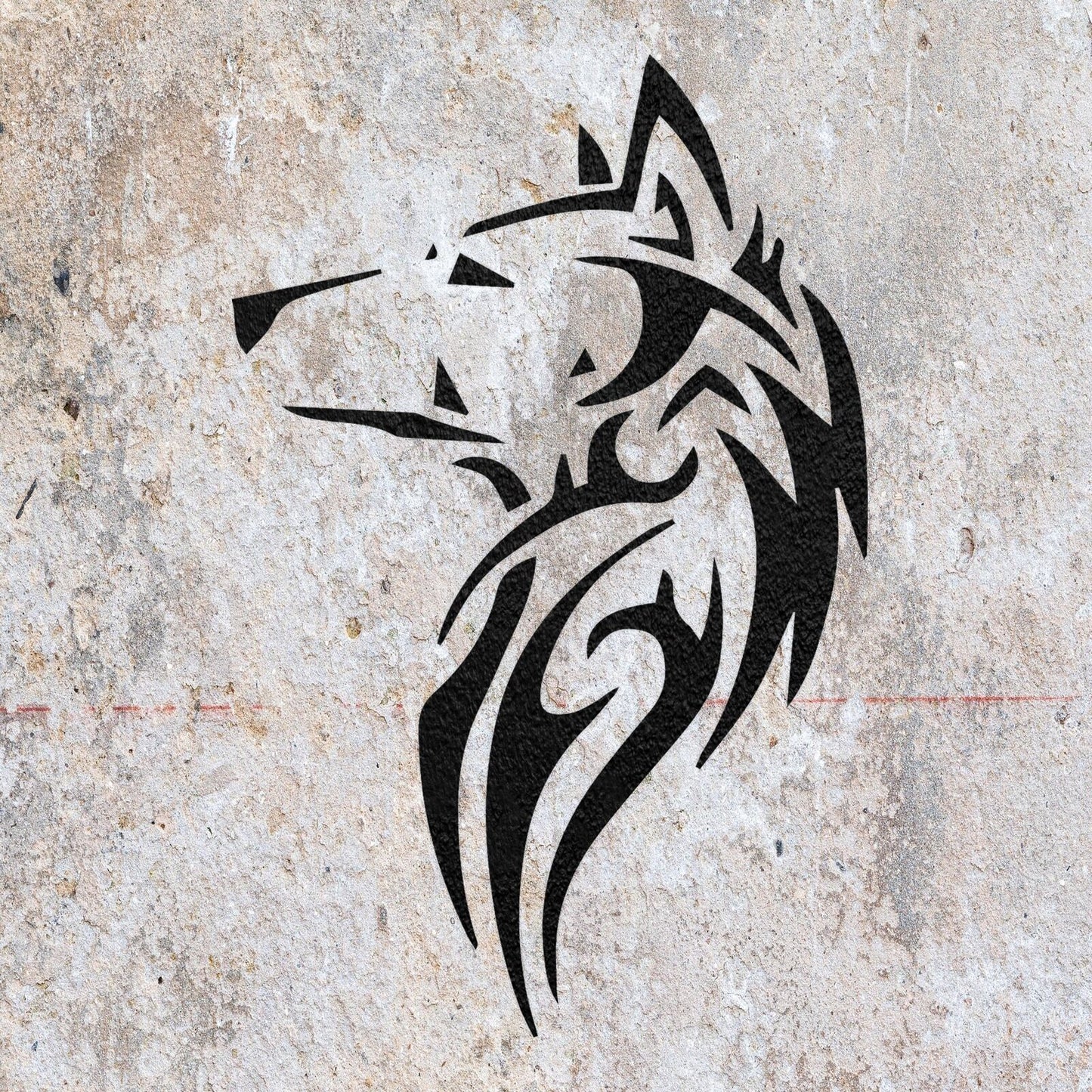 STENCIL WOLF FACE  PAINTING WALL ART  2 MYLAR CRAFTS  AIRBRUSH