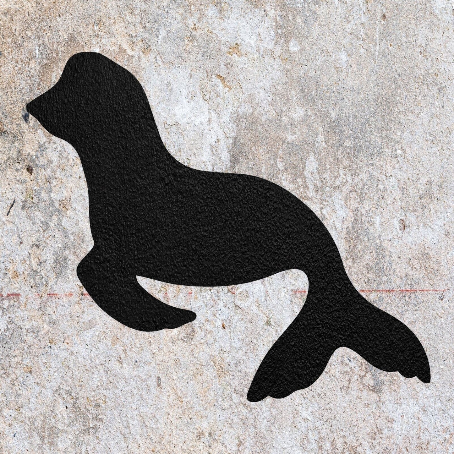 STENCIL SEA LION CUTE SEA ANIMAL MYLAR  PAINTING WALL ART CRAFTS  2  AIRBRUSH