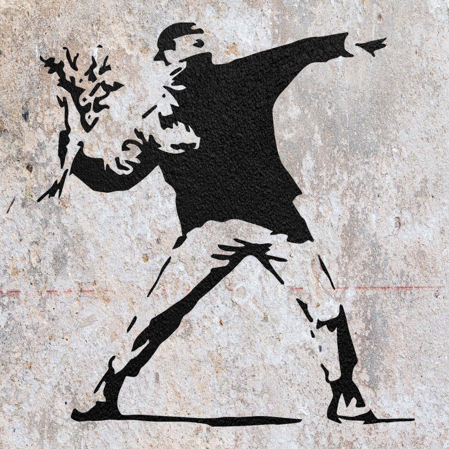 STENCIL BANKSY FLOWER THROWER MYLAR  PAINTING WALL ART  CRAFTS  AIRBRUSH