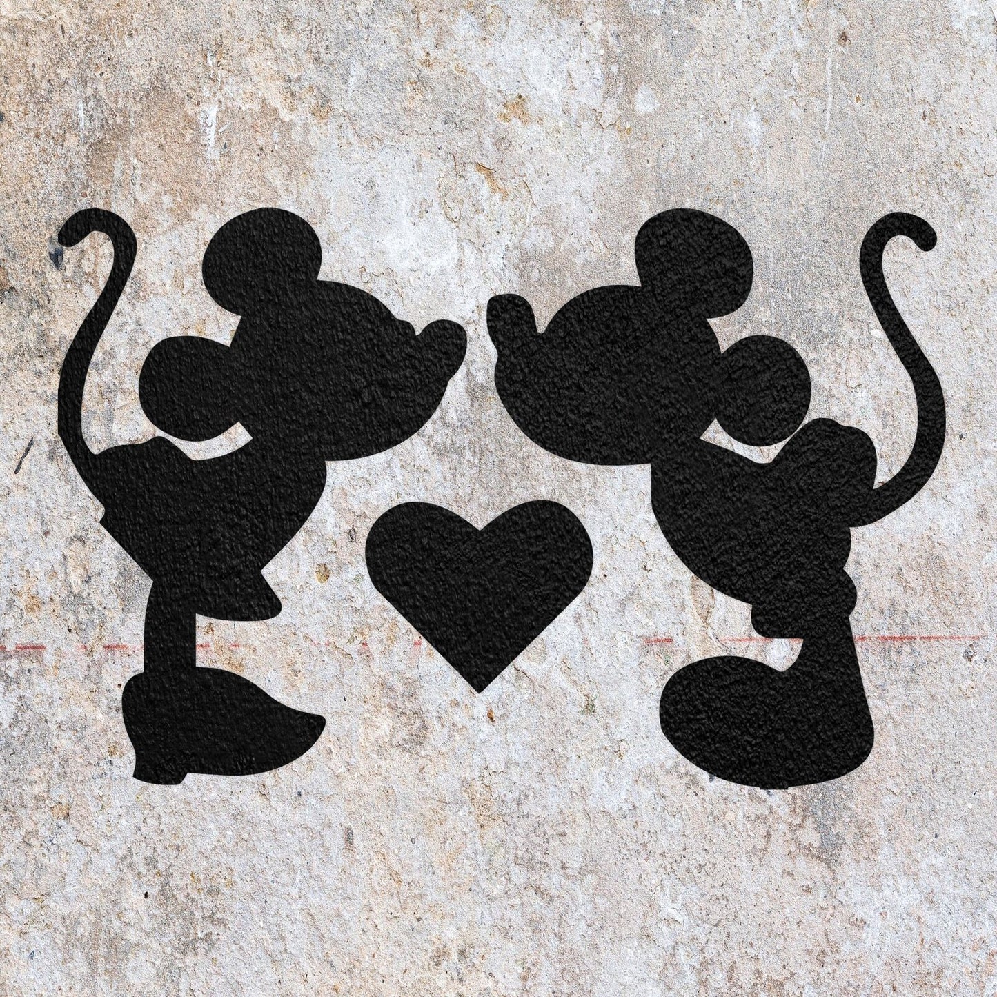 STENCIL MICKEY MINI MOUSE KISS MYLAR  PAINTING WALL ART  CRAFTS  AIRBRUSH