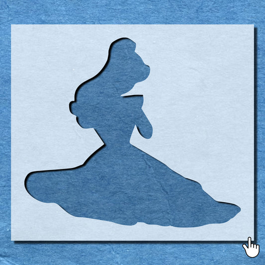 STENCIL PRINCESS SAT BEAUTIFUL CROWN MYLAR  PAINTING WALL ART CRAFTS   AIRBRUSH