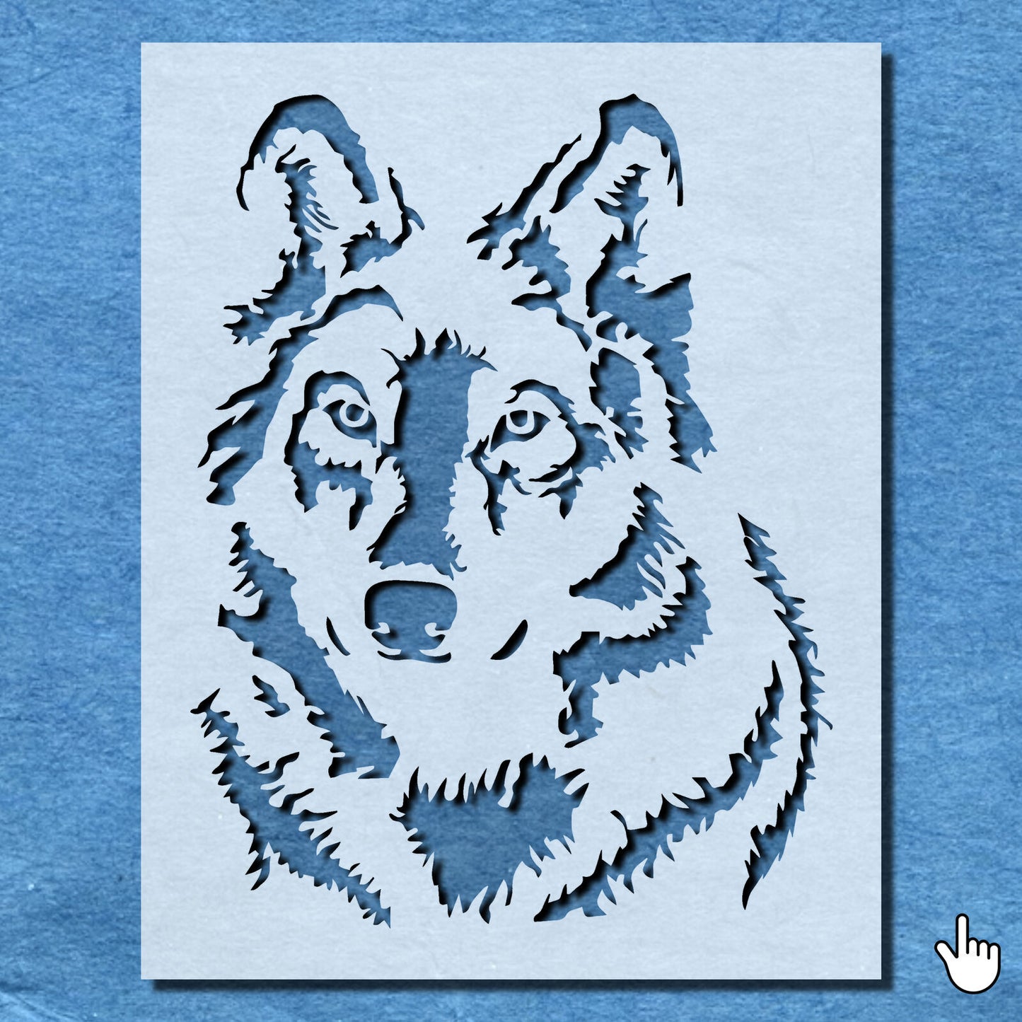 STENCIL WOLF FACE  PAINTING WALL ART  MYLAR CRAFTS  AIRBRUSH