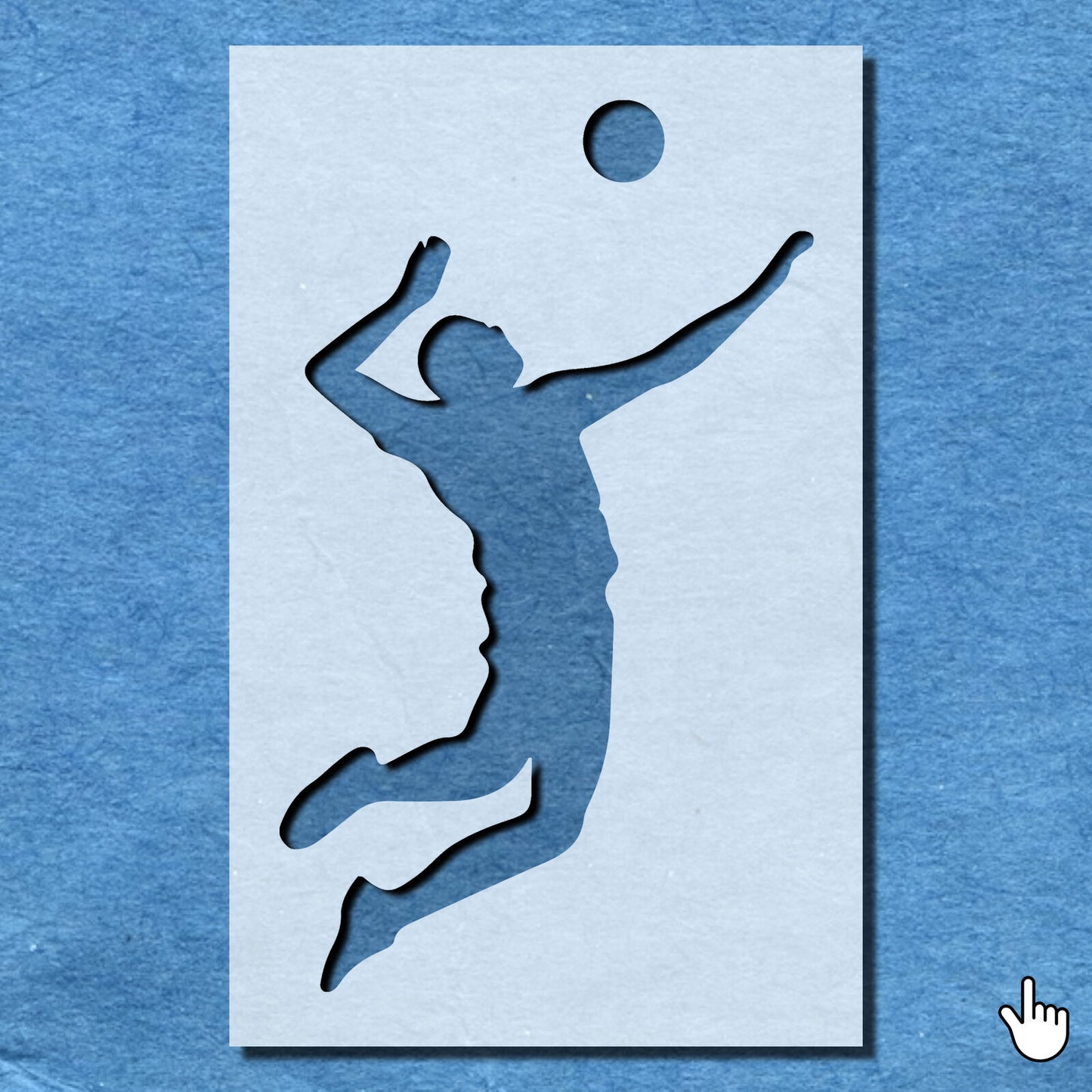 STENCIL VOLLEYBALL PLAYER BEACH SPORT MYLAR PAINTING WALL ART CRAFTS 3 AIRBRUSH