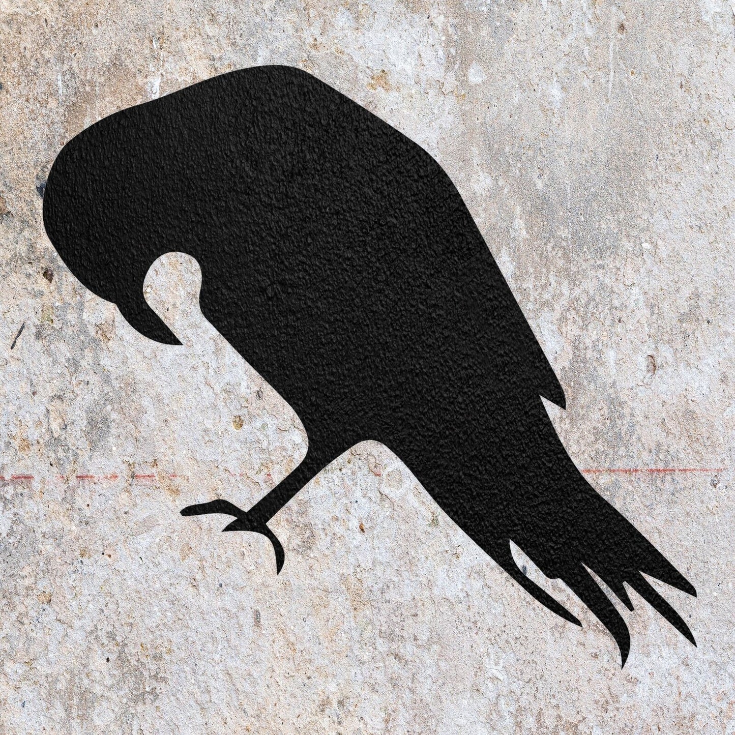 STENCIL CROW BIRD SITTING ANIMAL MYLAR  PAINTING WALL ART  CRAFTS  AIRBRUSH