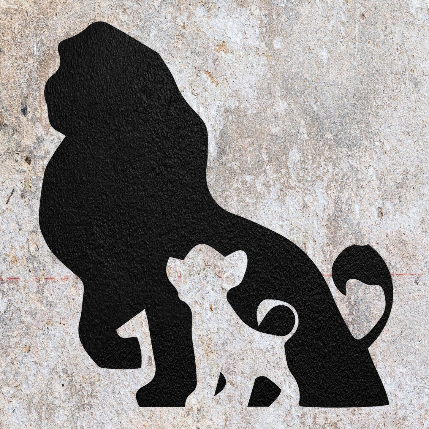 STENCIL LION KING SIMBA AND MUFASA MYLAR  PAINTING WALL ART CRAFTS  5  AIRBRUSH