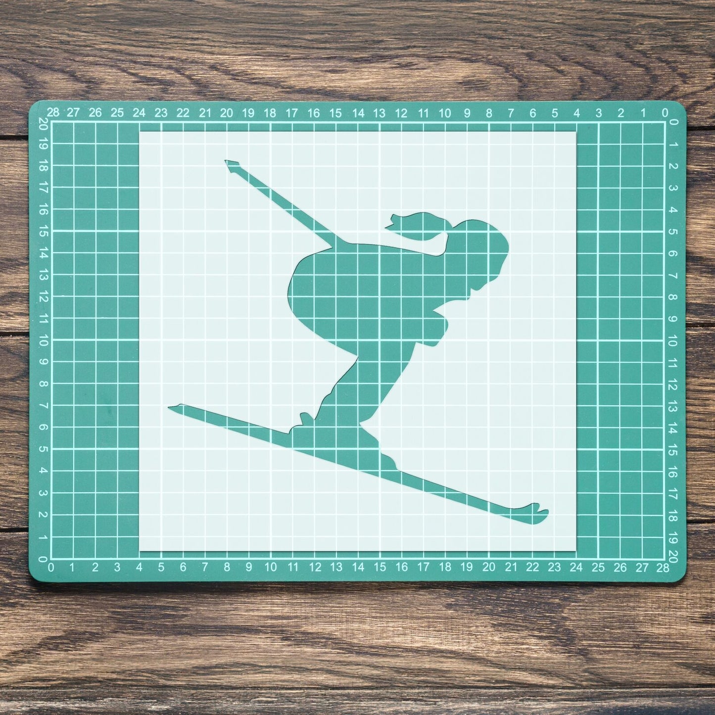 STENCIL SKIING SNOW SPORT WINTER GAME MYLAR PAINTING WALL ART CRAFTS 3 AIRBRUSH