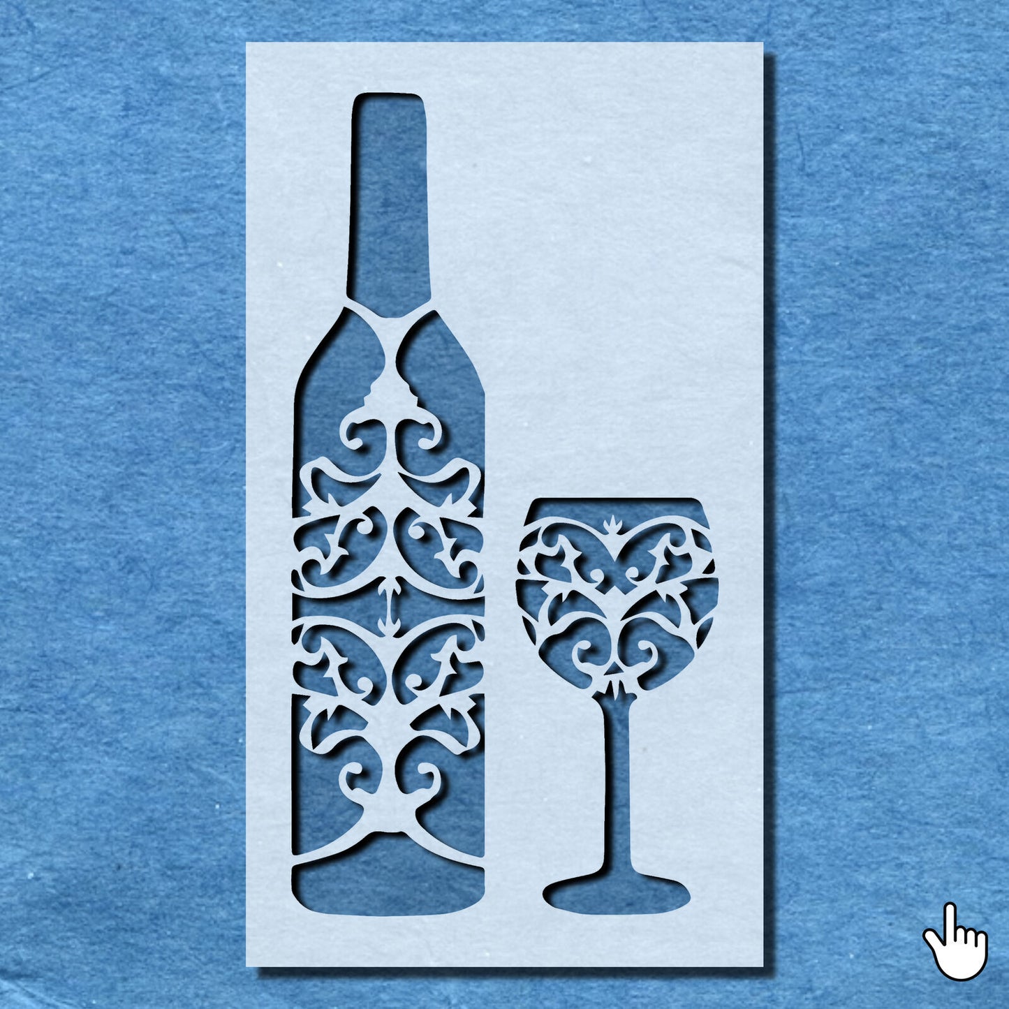 STENCIL VINTAGE RUSTIC WINE BOTTLE GLASS MYLAR WALL ART CRAFT  AIRBRUSH