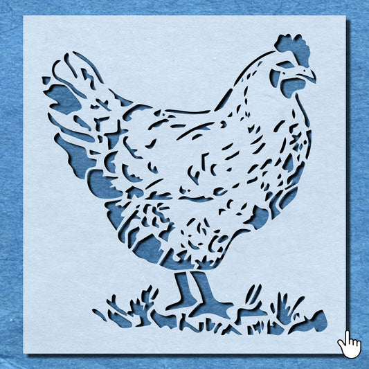 STENCIL SHABBY CHIC CHICKEN RUSTIC VINTAGE MYLAR WALL CRAFT ART AIRBRUSH