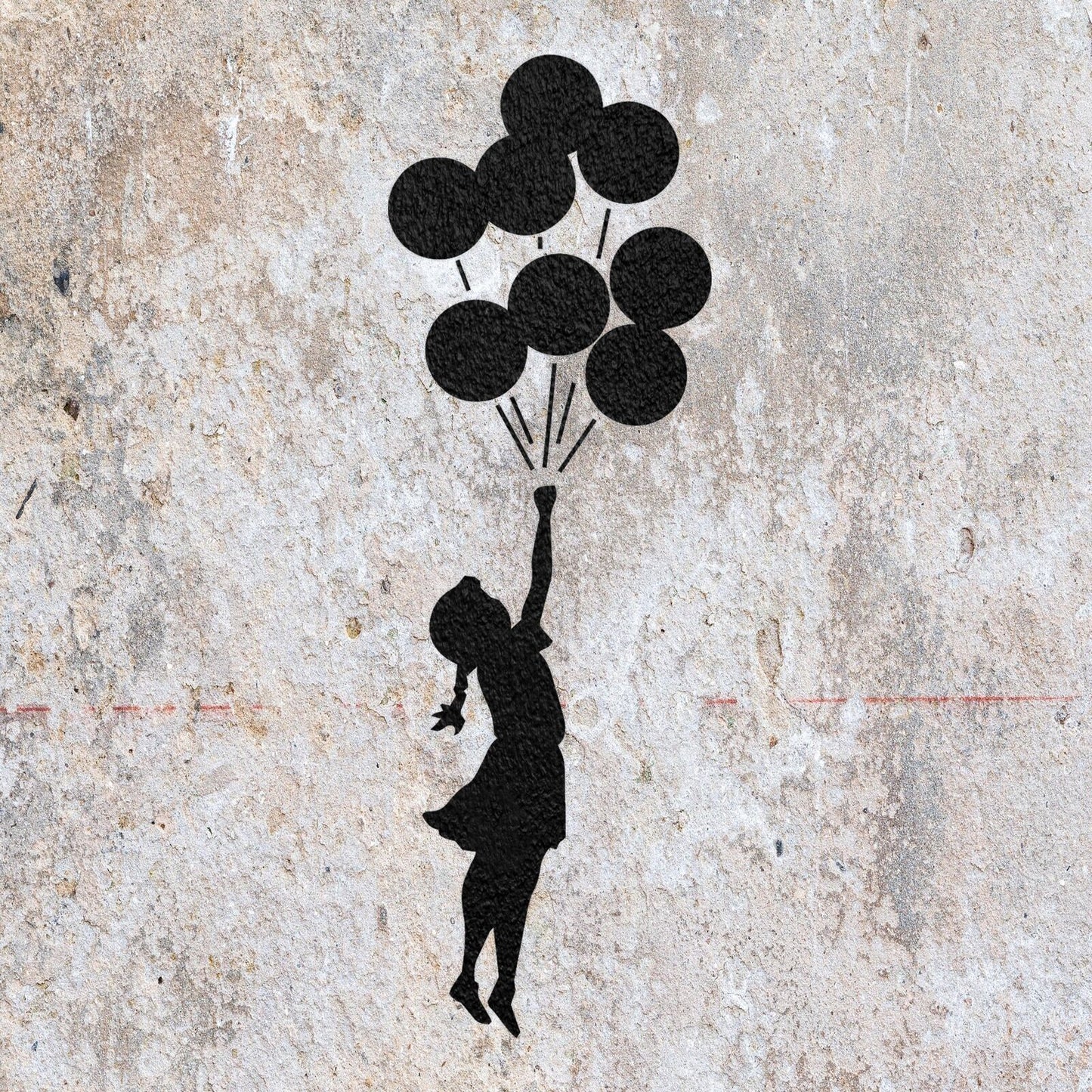 STENCIL BANKSY GIRL BUNCH BALLOONS MYLAR PAINTING WALL ART CRAFTS AIRBRUSH