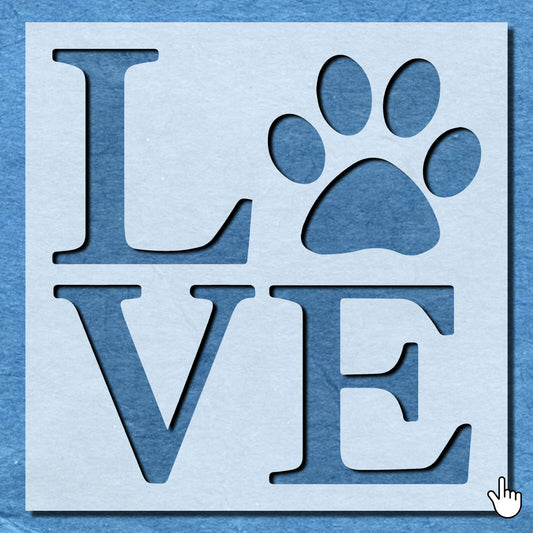 STENCIL DOG CAT ANIMAL PET LOVE PAW MYLAR PAINTING WALL ART CRAFTS  AIRBRUSH