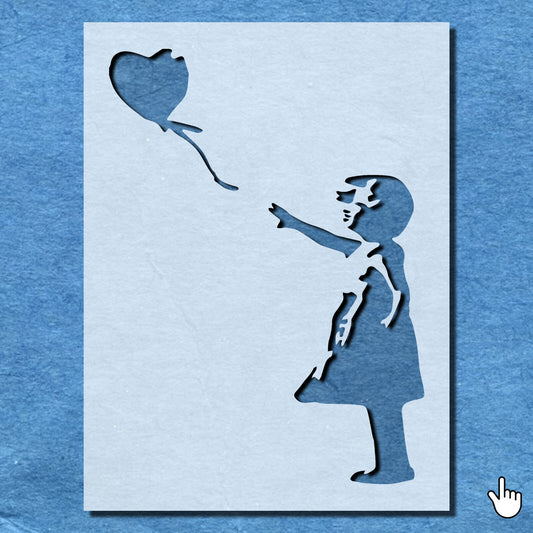 STENCIL BANKSY LITTLE GIRL BALLOON MYLAR  PAINTING WALL ART  CRAFTS  AIRBRUSH