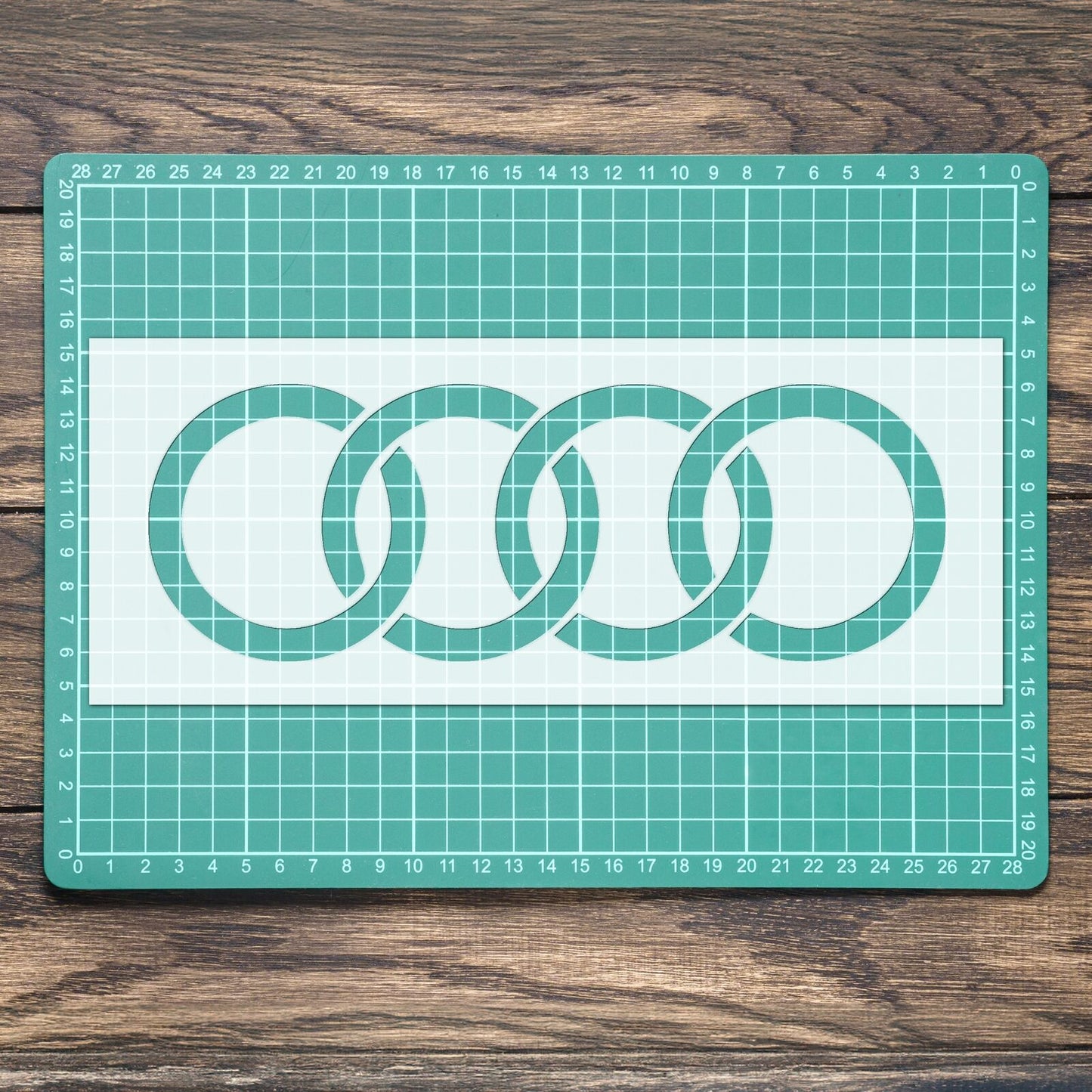 STENCIL AUDI CAR LOGO SIGN MYLAR  PAINTING WALL ART CRAFTS   AIRBRUSH