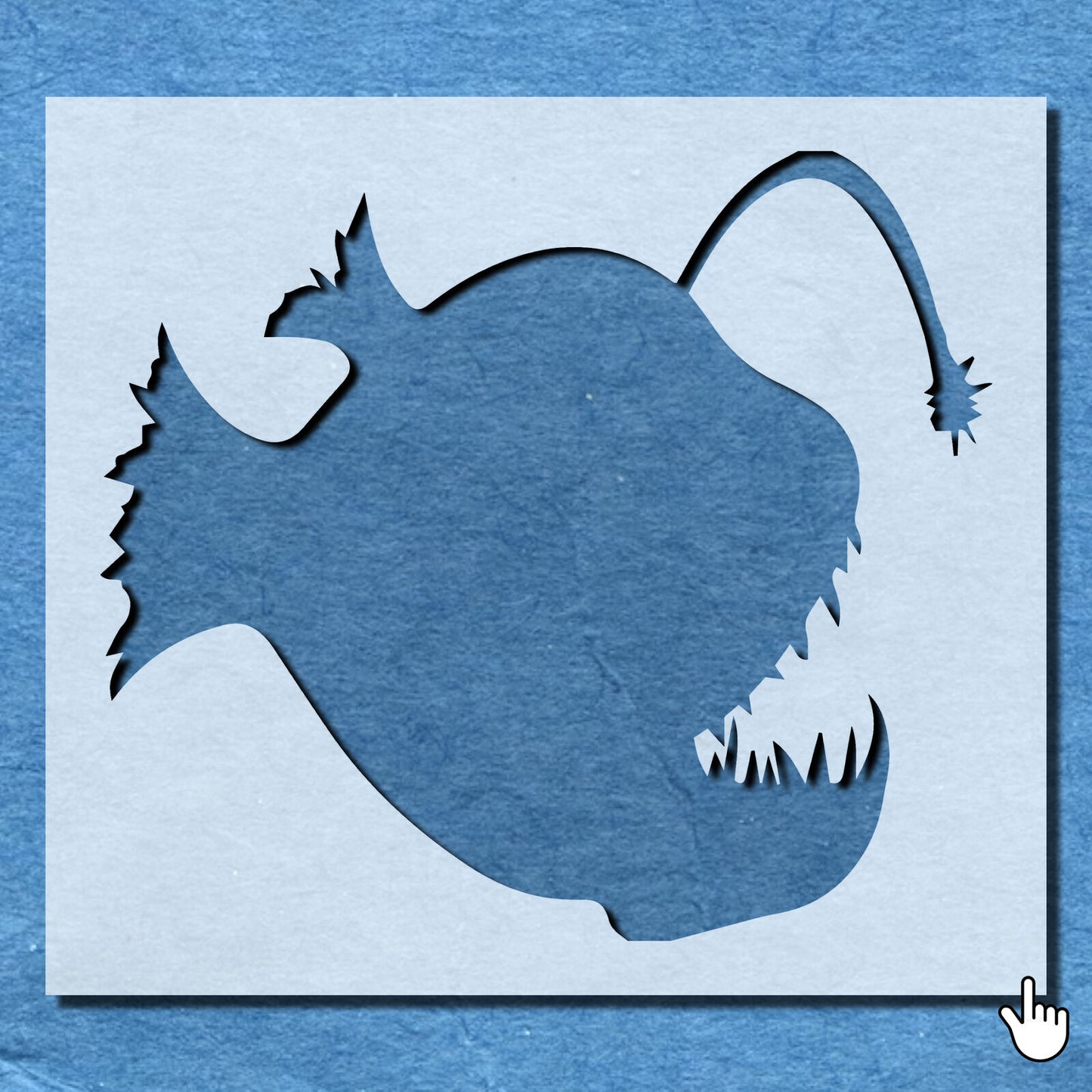 STENCIL ANGLER FISH MYLAR  PAINTING WALL ART  CRAFTS  AIRBRUSH