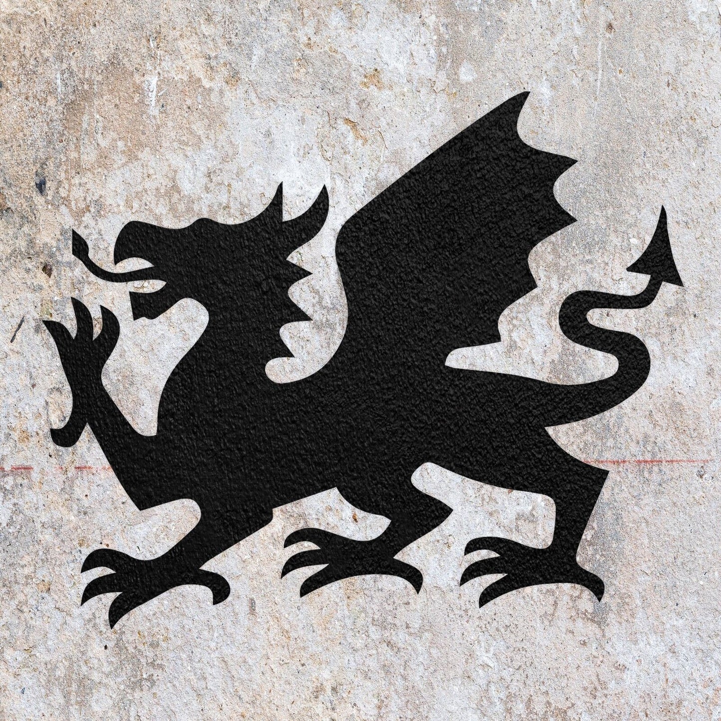 STENCIL WELSH DRAGON WALES COUNTRY ANIMAL MYLAR WALL ART CRAFT STENCI AIRBRUSH