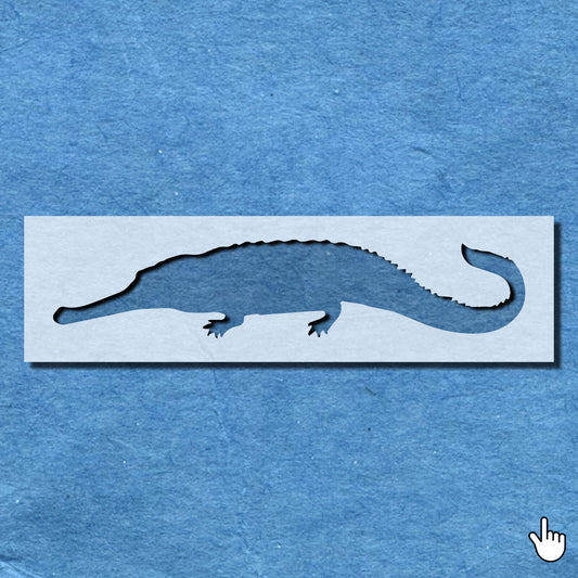 STENCIL SLENDER SNOUT CROCODILE REPTILE ANIMAL MYLAR WALL ART CRAFT AIRBRUSH