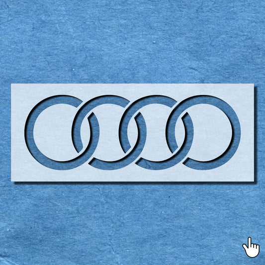 STENCIL AUDI CAR LOGO SIGN MYLAR  PAINTING WALL ART CRAFTS   AIRBRUSH