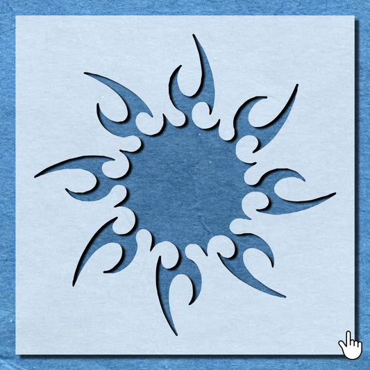 STENCIL TRIBAL SUN MYLAR  PAINTING WALL ART  CRAFTS  AIRBRUSH