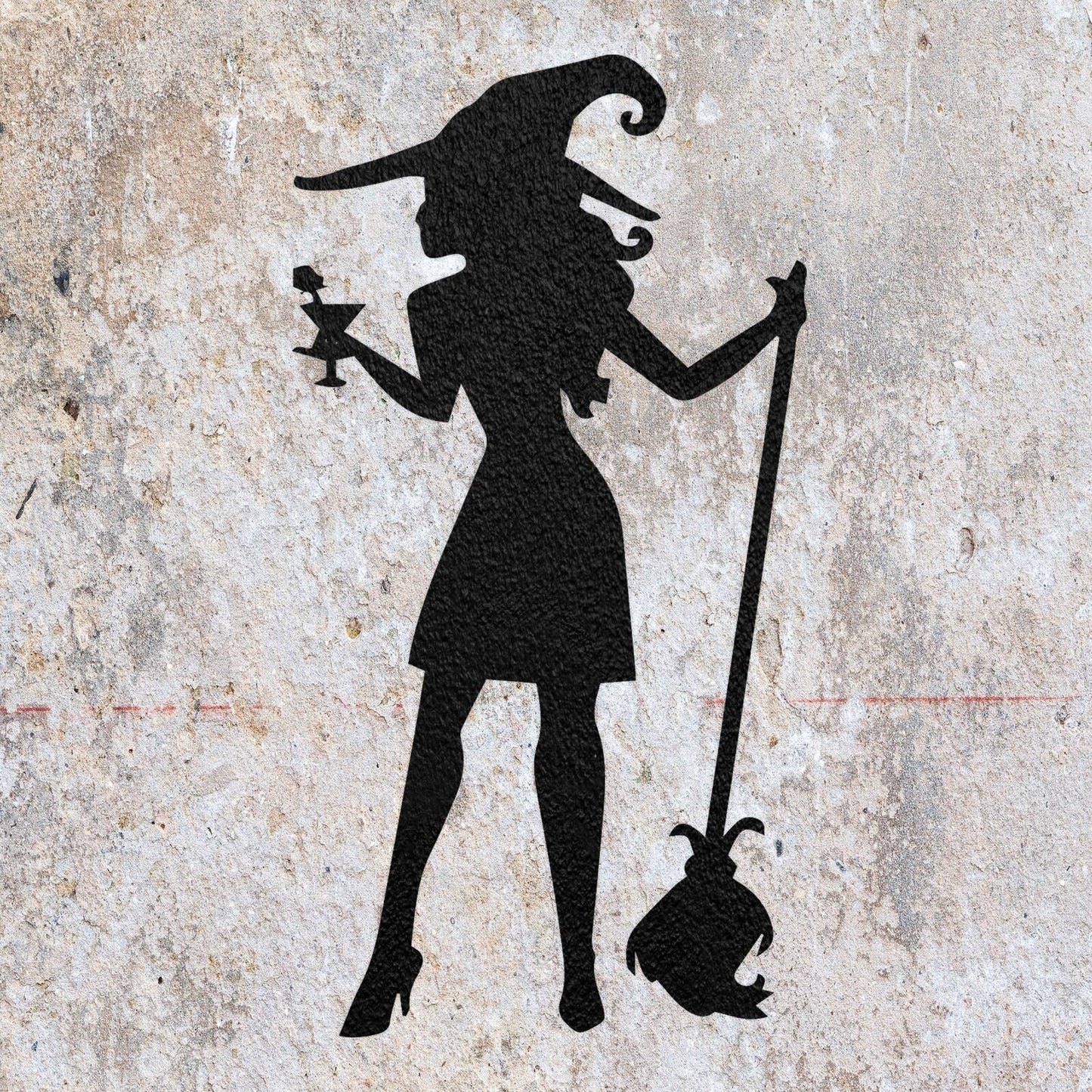 STENCIL WITCH HALLOWEEN MYLAR  PAINTING WALL ART  7 CRAFTS  AIRBRUSH