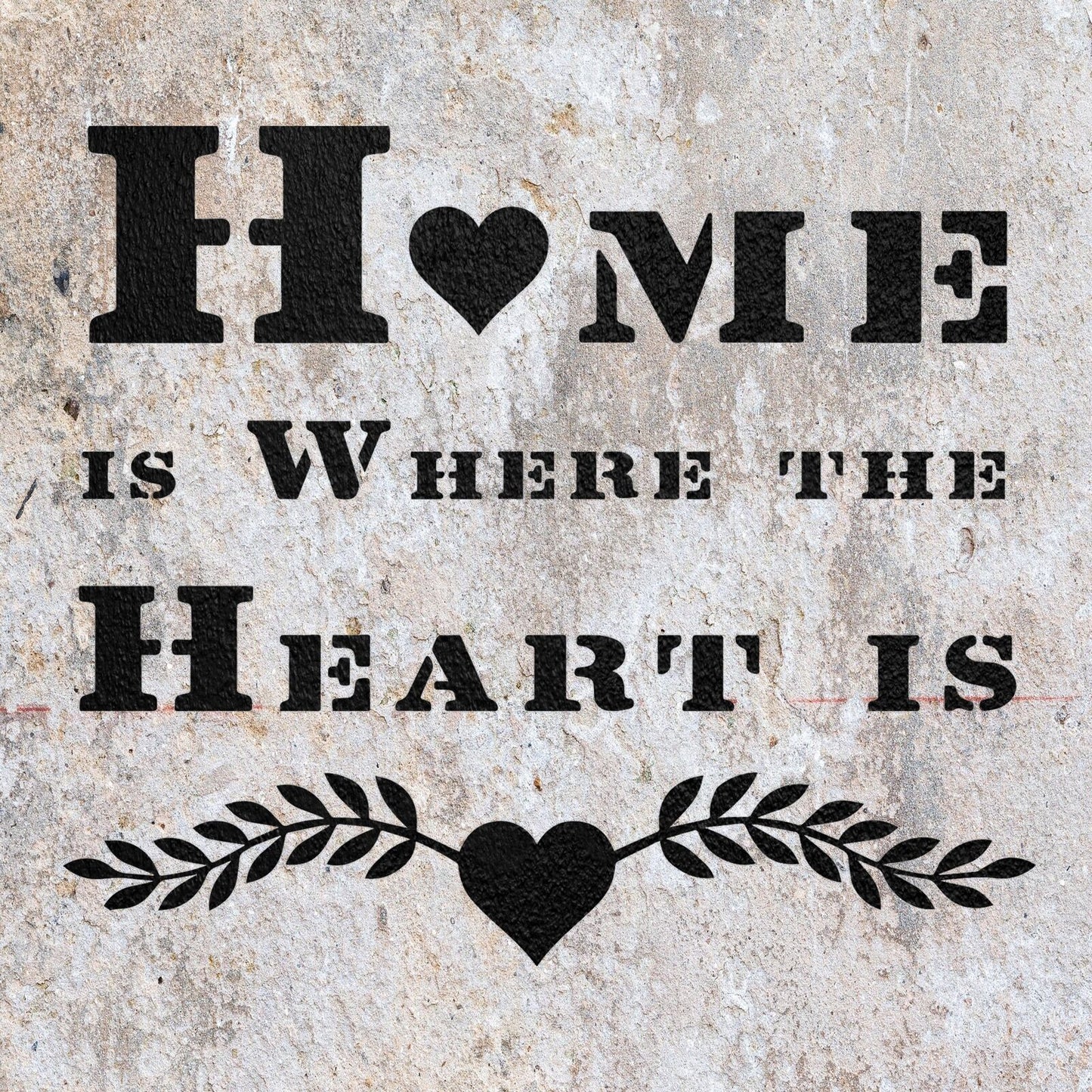 STENCIL HOME WHERE HEART VINTAGE SHABBY CHIC MYLAR PAINTING CRAFTS AIRBRUSH