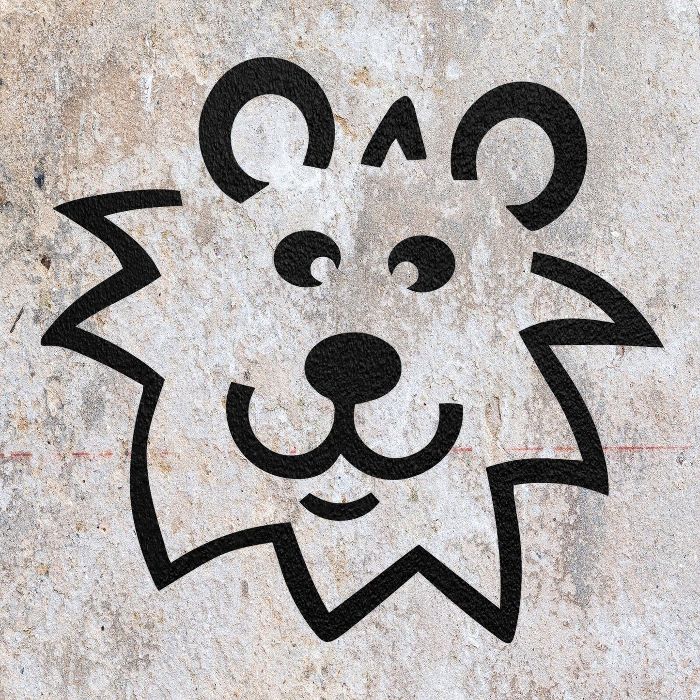 STENCIL CARTOON LION ANIMAL FACE  PAINTING WALL ART  MYLAR CRAFTS  AIRBRUSH