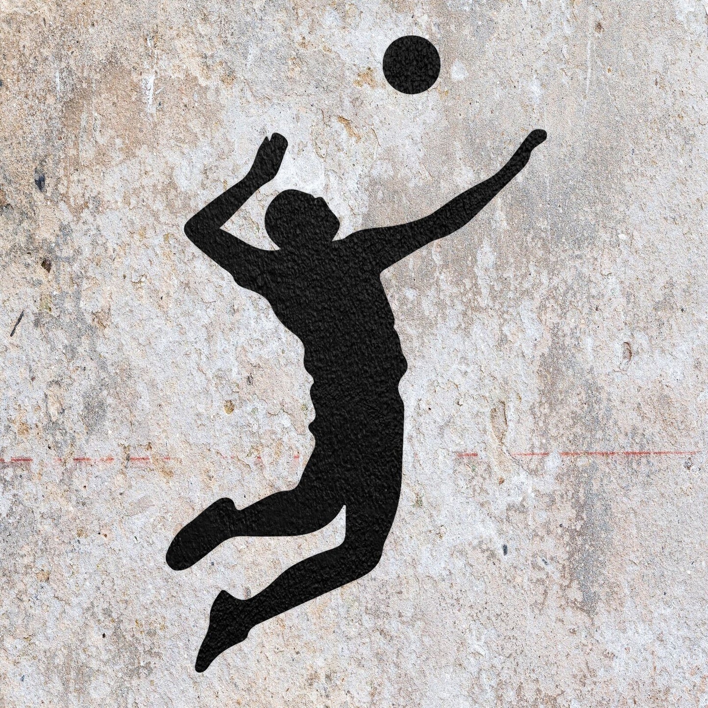 STENCIL VOLLEYBALL PLAYER BEACH SPORT MYLAR PAINTING WALL ART CRAFTS 3 AIRBRUSH