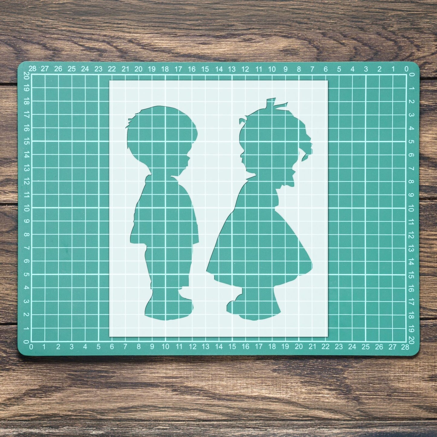 STENCIL CUTE KIDS STARING MYLAR  PAINTING WALL ART  CRAFTS  AIRBRUSH