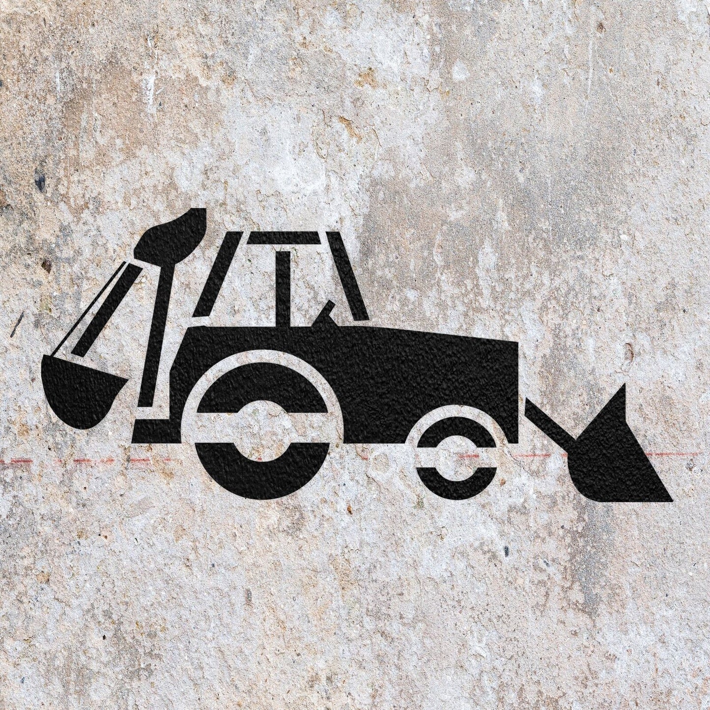 STENCIL BACKHOE LOADER MYLAR  PAINTING WALL ART  CRAFTS  AIRBRUSH