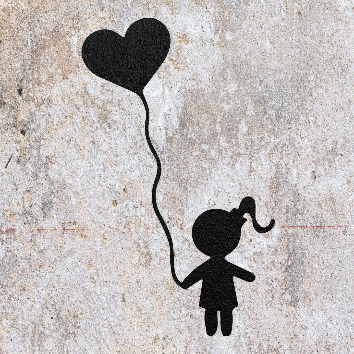 STENCIL LITTLE GIRL LOVE HEART BALLOON MYLAR PAINTING WALL ART CRAFT 5 AIRBRUSH