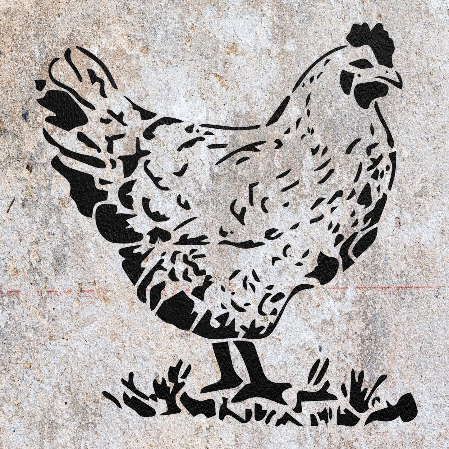 STENCIL SHABBY CHIC CHICKEN RUSTIC VINTAGE MYLAR WALL CRAFT ART AIRBRUSH