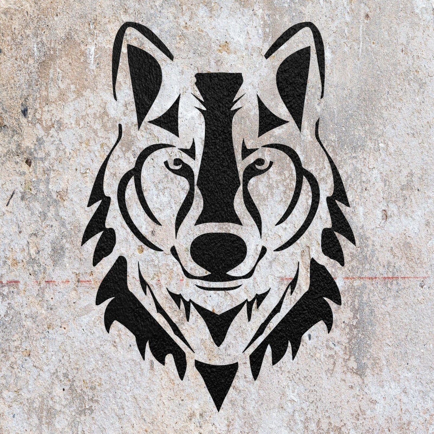 STENCIL WOLF FACE  PAINTING WALL ART  3 MYLAR CRAFTS  AIRBRUSH